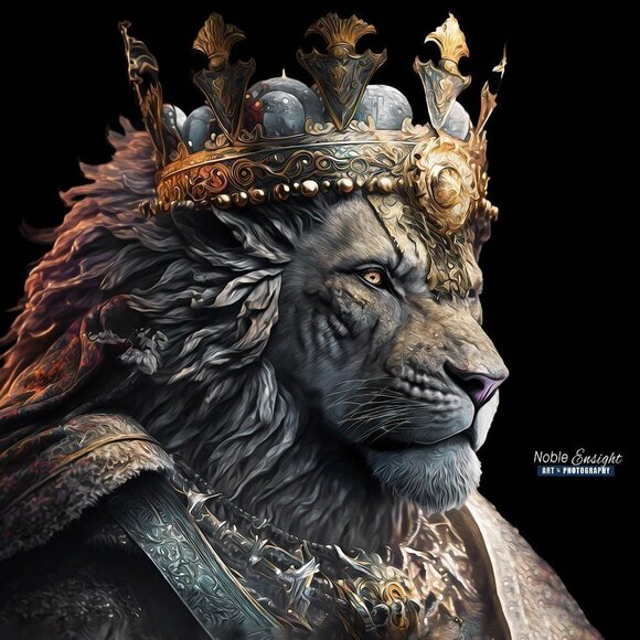 8x10 Lion King Wall Art Watercolor Oil Painting Art Print - Picture 2 of 6